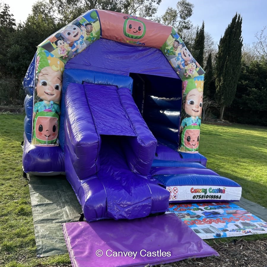 12ft x 17ft Blue and Purple Slide Combo Bouncy Castle Best