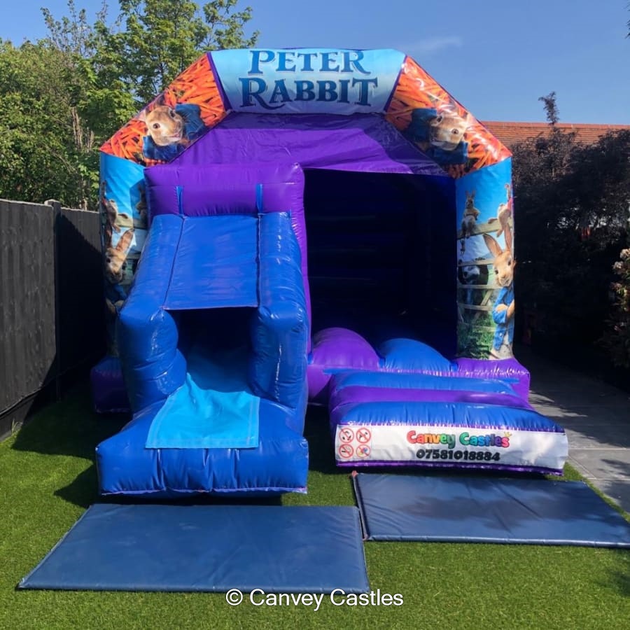 12ft x 17ft Blue and Purple Peter Rabbit Slide Combo Bouncy Castle ...