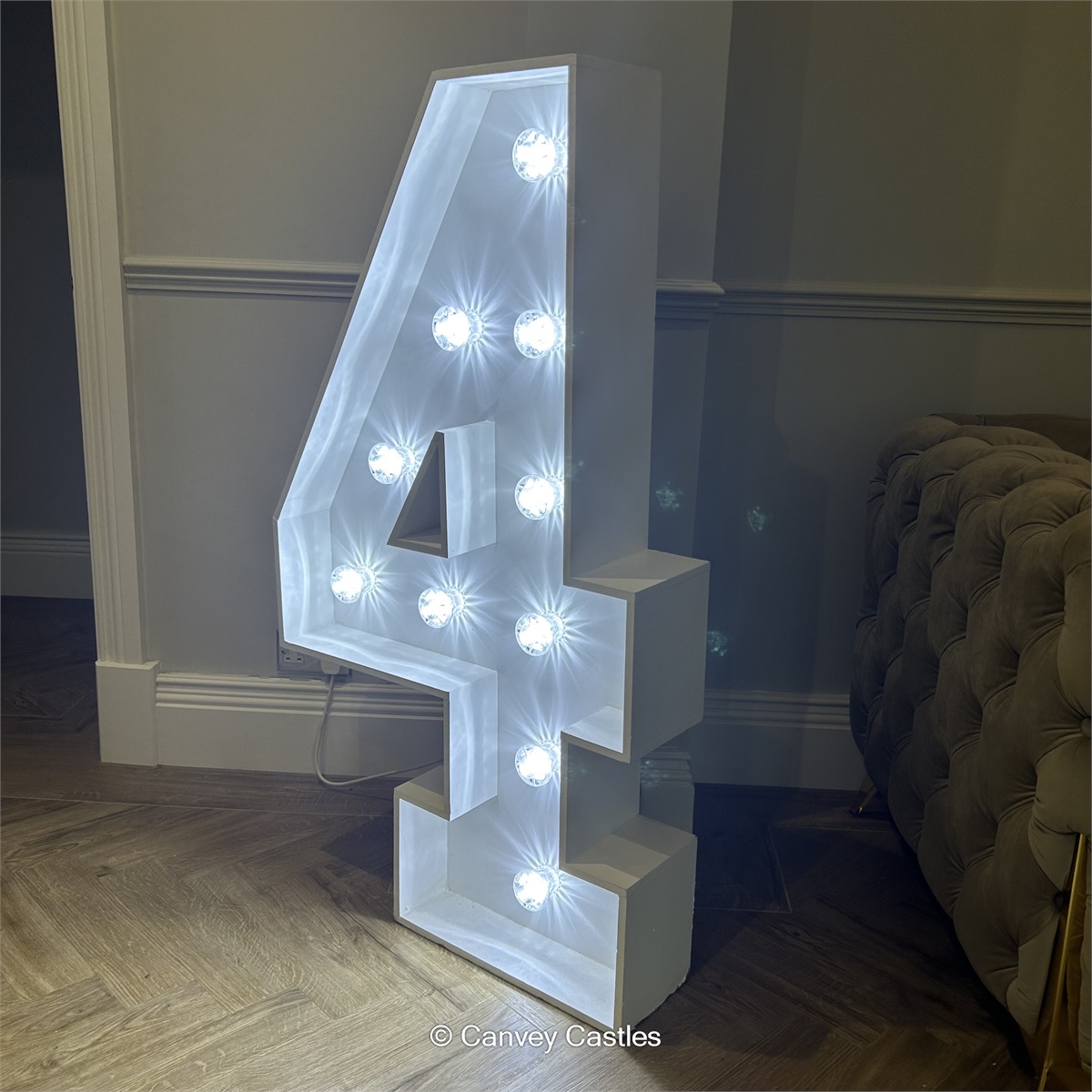 4ft LED Light up Number 4 - Bouncy Castle Hire in Essex | Canvey Castles