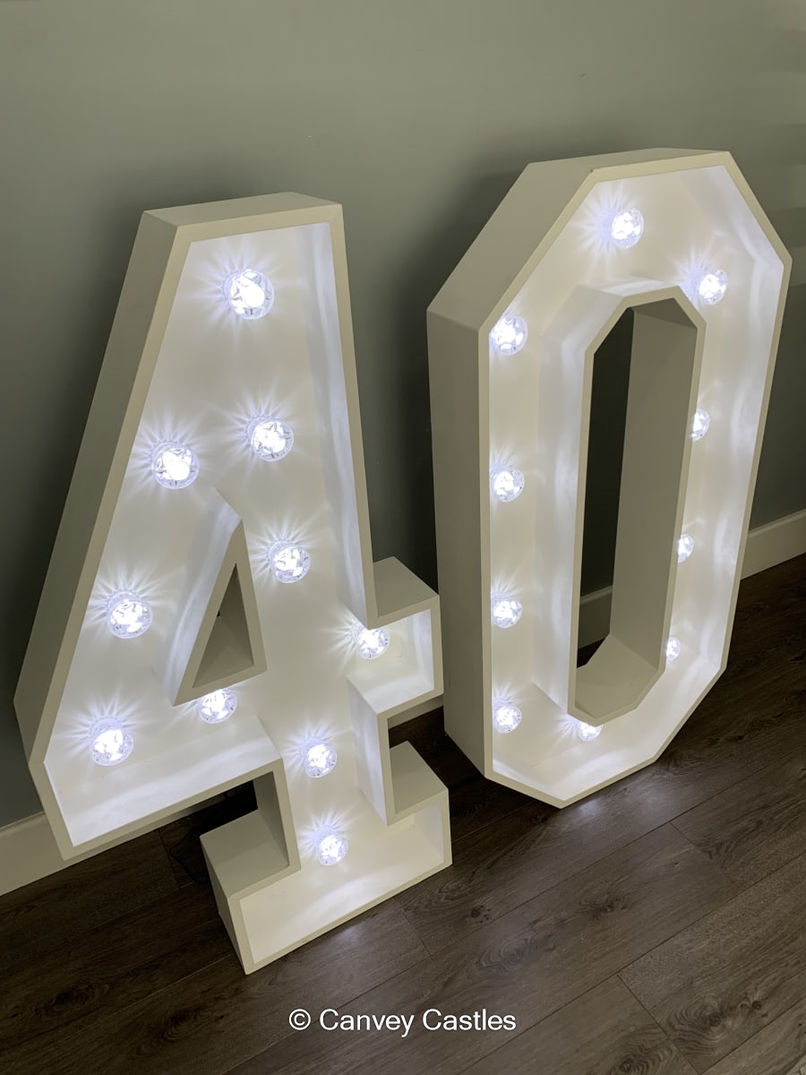 4ft LED Light up Number 4 - Bouncy Castle Hire in Essex | Canvey Castles