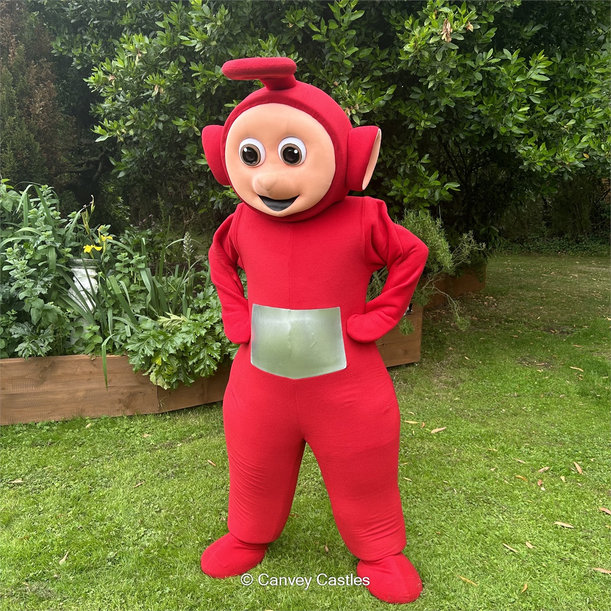 Teletubbies Po Mascot Costume Bouncy Castle Hire in Essex